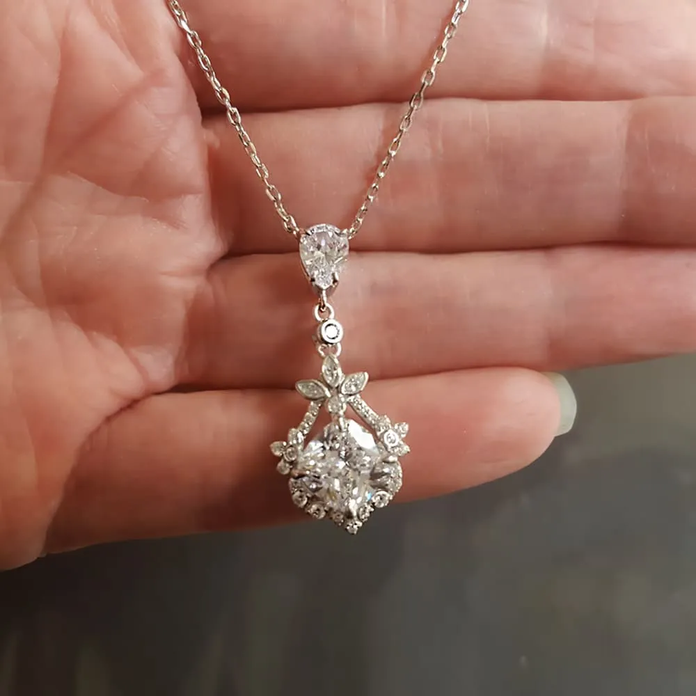 Crystal Zirconia Victorian Gothic Style Necklace, Adjustable