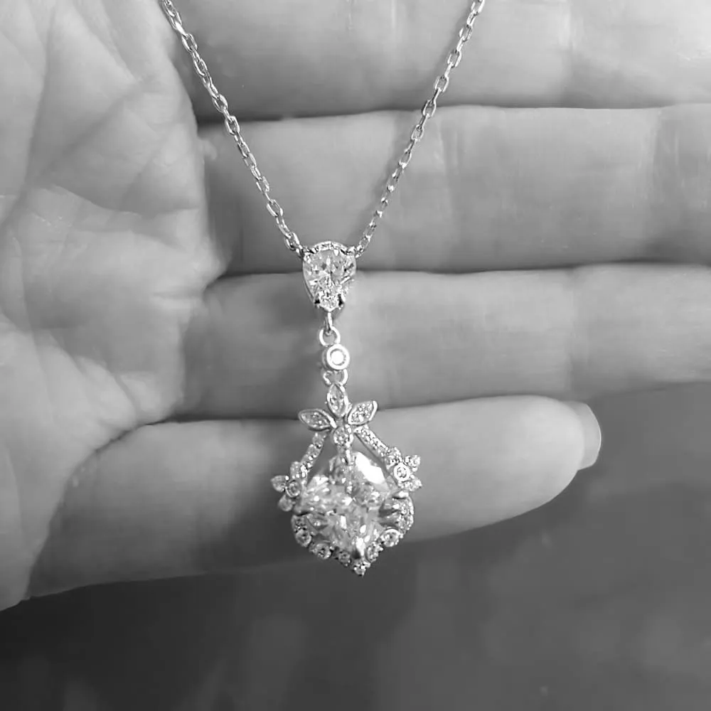 Crystal Zirconia Victorian Gothic Style Necklace, Adjustable