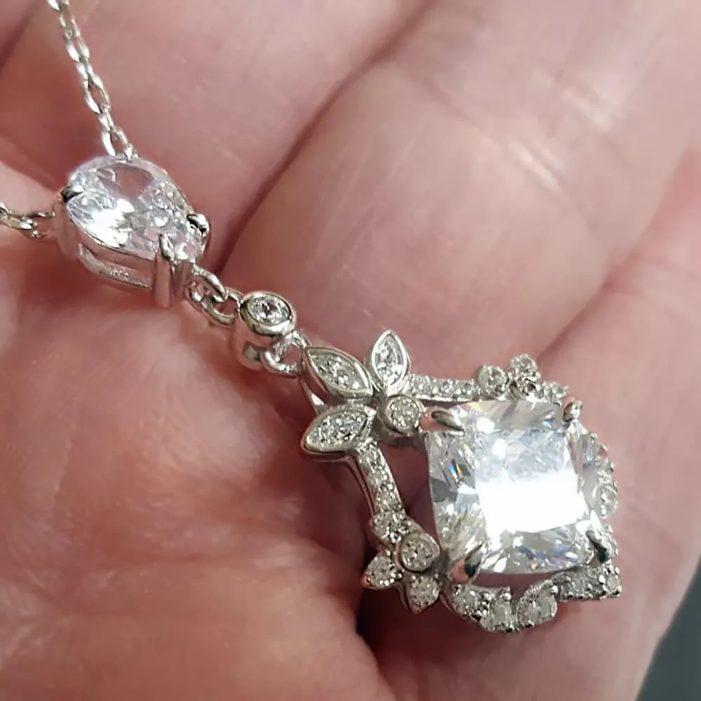 Crystal Zirconia Victorian Gothic Style Necklace, Adjustable
