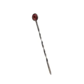 Cut Stone Hair Stick in Garnet & Antiqued Silver - Small