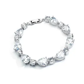 CZ Pears and Rounds Bridal or Bridesmaids Bracelet