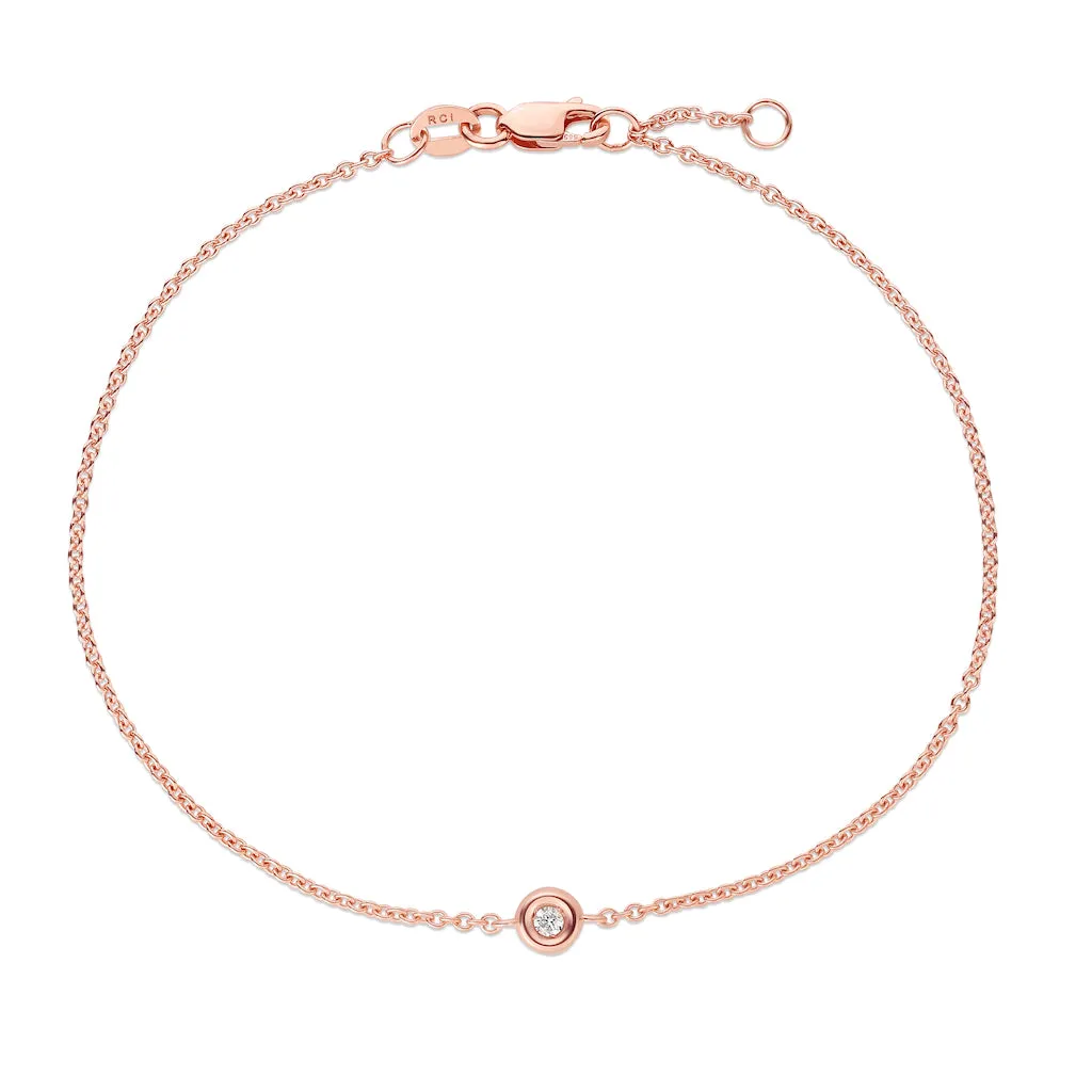 Dainty Dazzling Diamond Bezel Dot Gold Bracelet