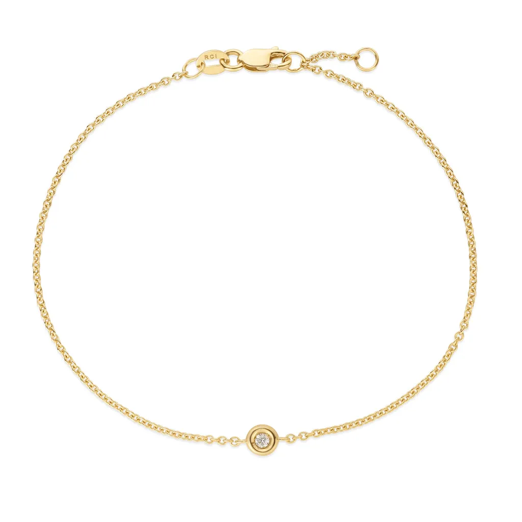 Dainty Dazzling Diamond Bezel Dot Gold Bracelet