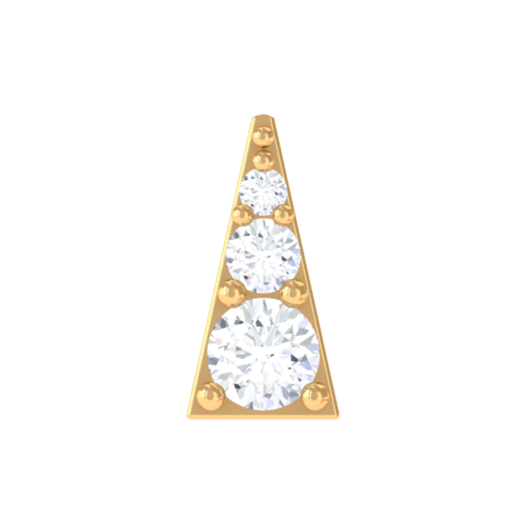 Dainty Diamond Gold Triangle Tragus Earring