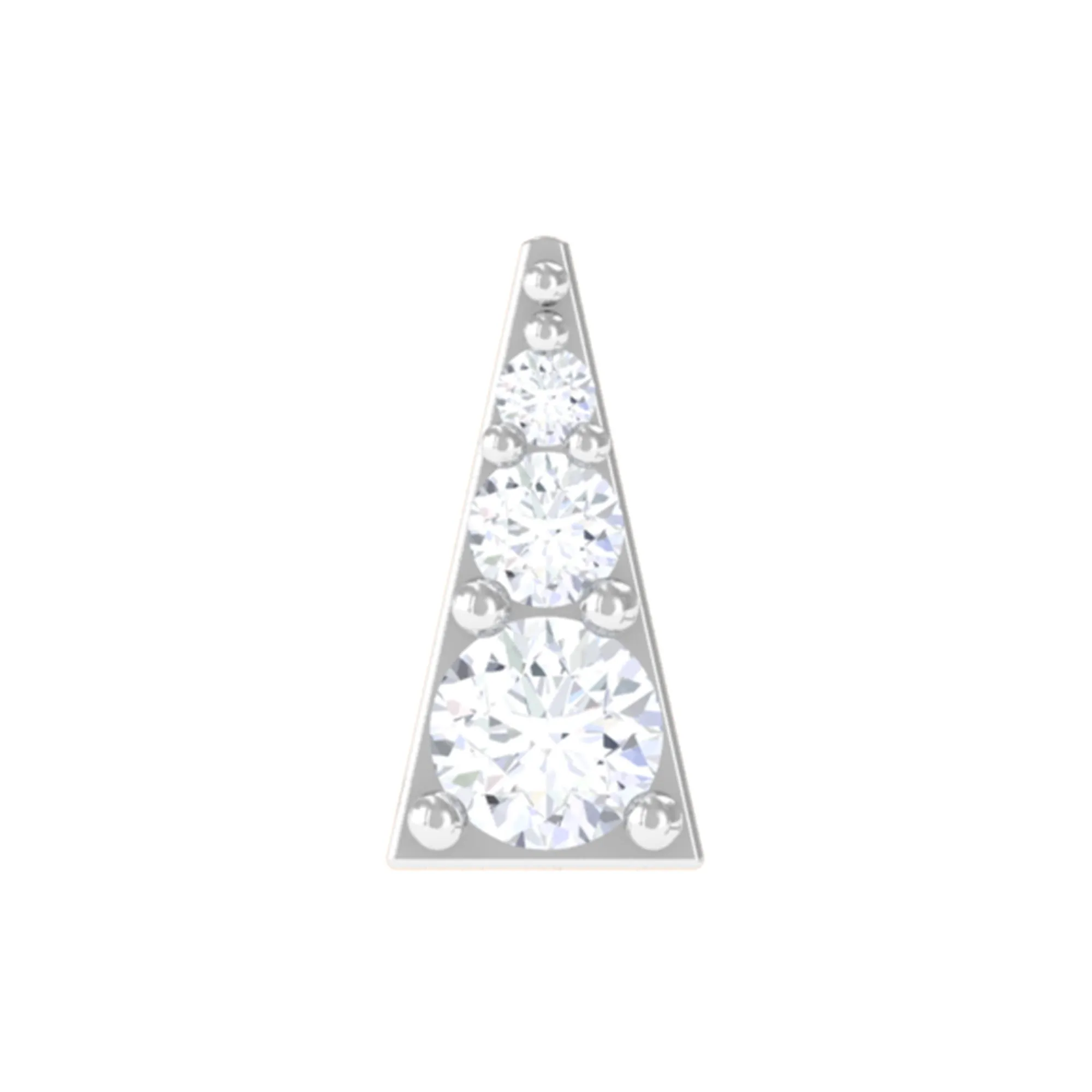 Dainty Diamond Gold Triangle Tragus Earring