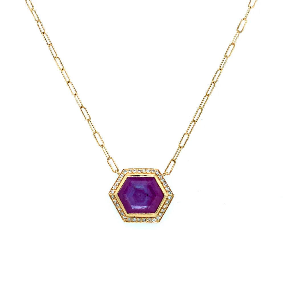 Déclassé Ruby & Diamond Necklace - "Claudette"