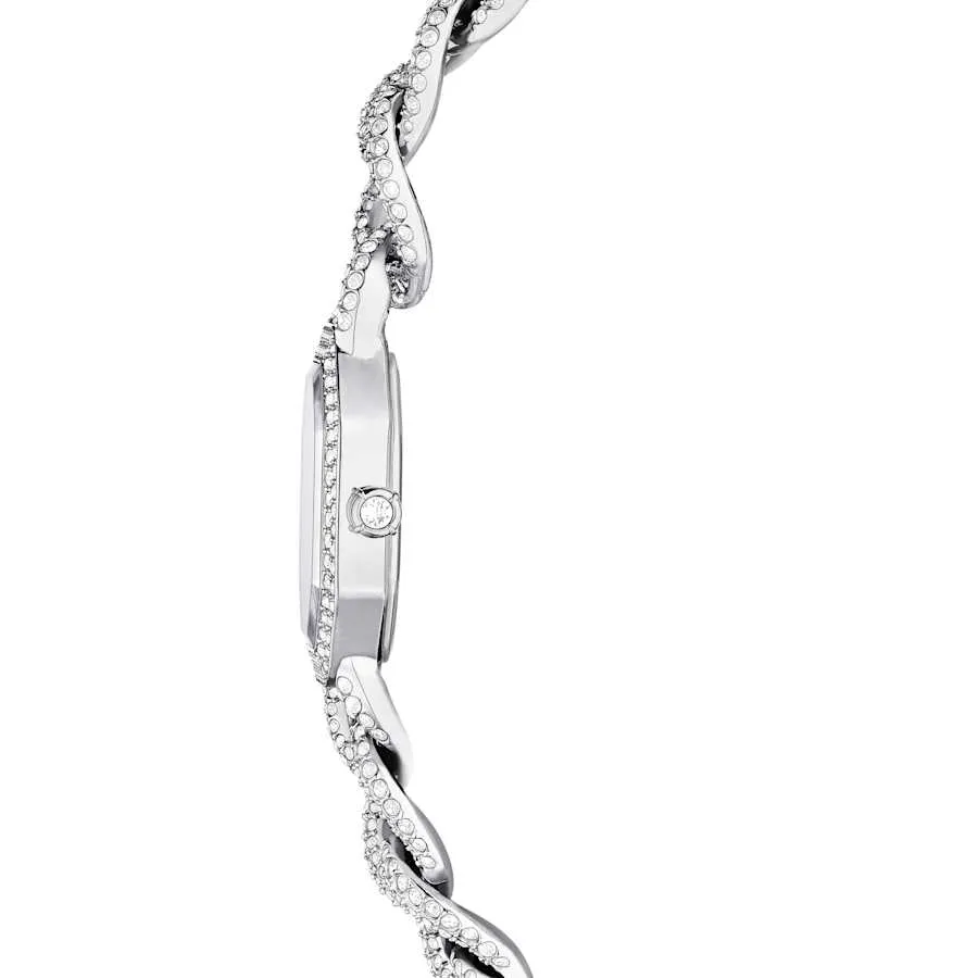 Dextera Swiss Made Crystal Silver Tone Stainless Steel Watch 5668899