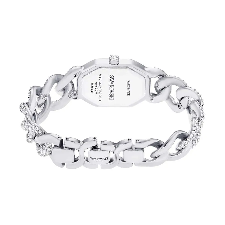 Dextera Swiss Made Crystal Silver Tone Stainless Steel Watch 5668899
