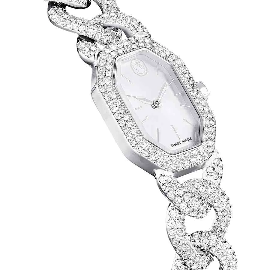 Dextera Swiss Made Crystal Silver Tone Stainless Steel Watch 5668899
