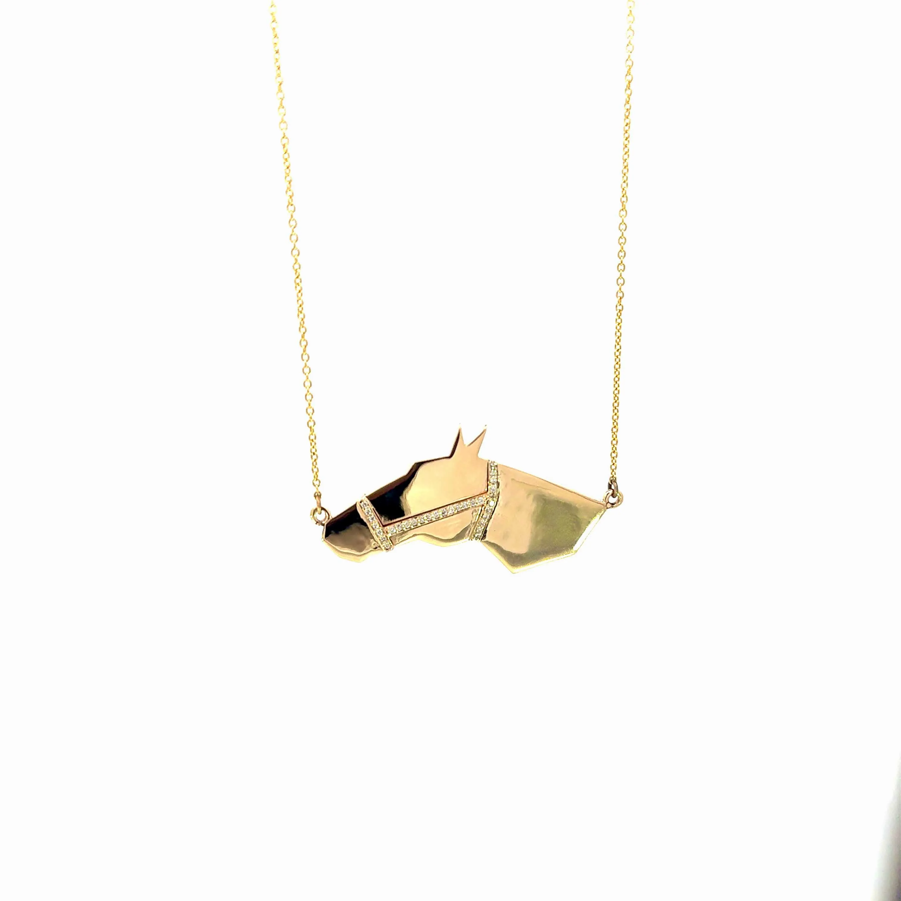 Diamond Horse Head Pendant