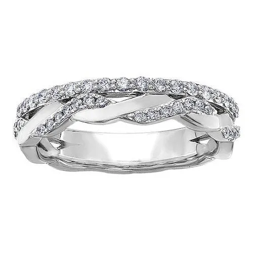 Diamond Twist with Straight band Ladies Ring .30ct