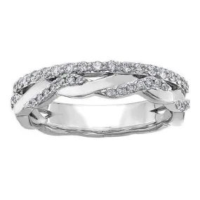 Diamond Twist with Straight band Ladies Ring .30ct
