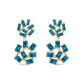 Double Jubilation Earrings: London Blue Topaz