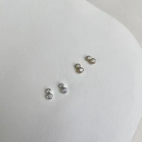 Duo Stud Earrings | White Topaz