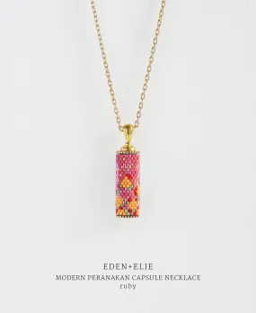 EDEN   ELIE Modern Peranakan capsule pendant necklace - ruby
