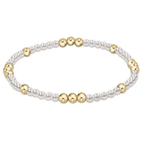 enewton - Worthy Pattern Bracelet with 3mm Gold Beads and Pearl Beads