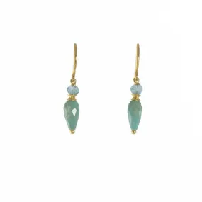 Faceted Apatite & Turqouise Drop Earrings
