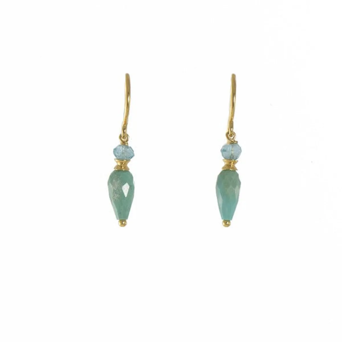 Faceted Apatite & Turqouise Drop Earrings