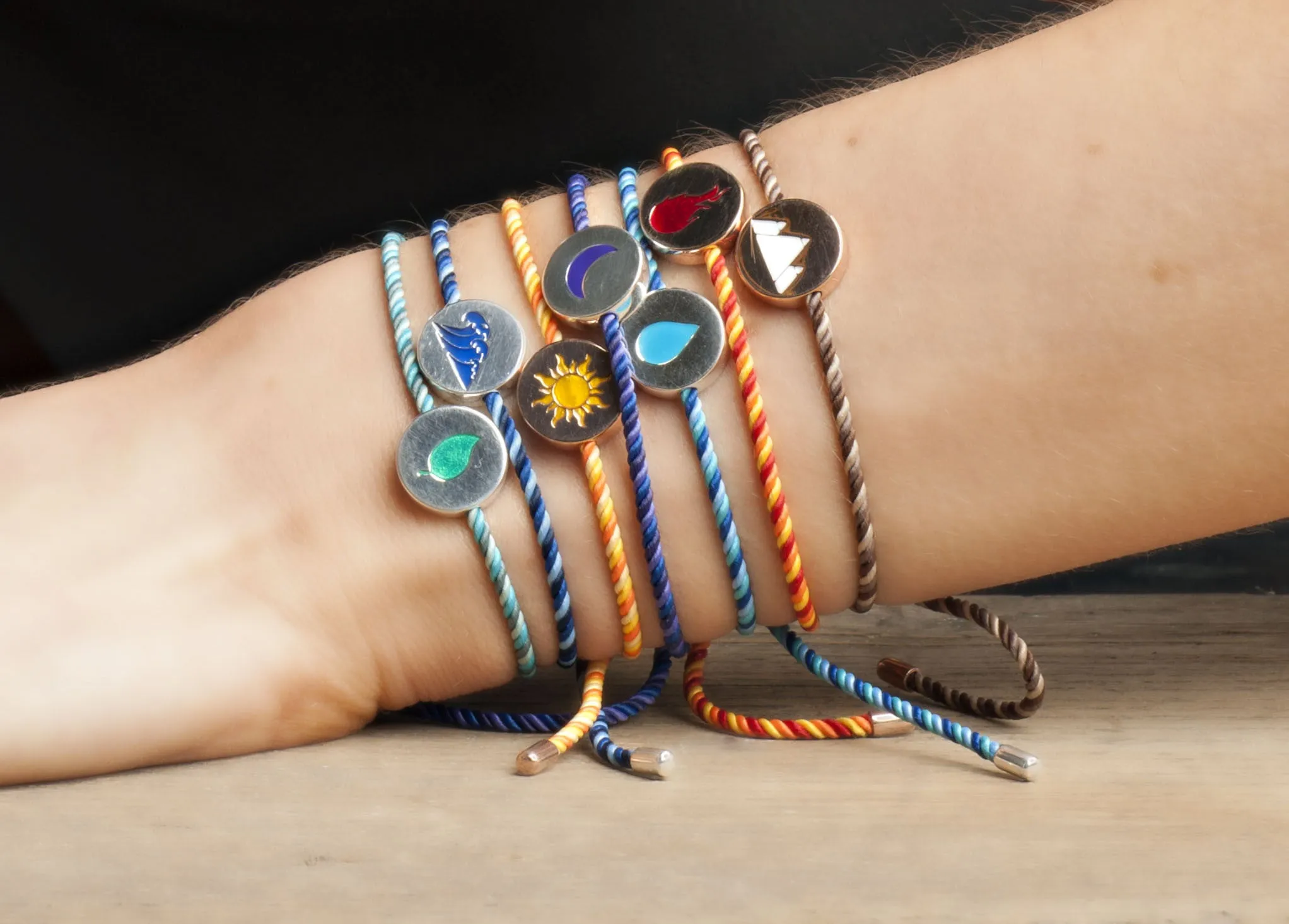 FESTIVAL TIME! 70%  DISOUNT   Colourful Festival Sterling Silver Water Feline Spirit Cord bracelet