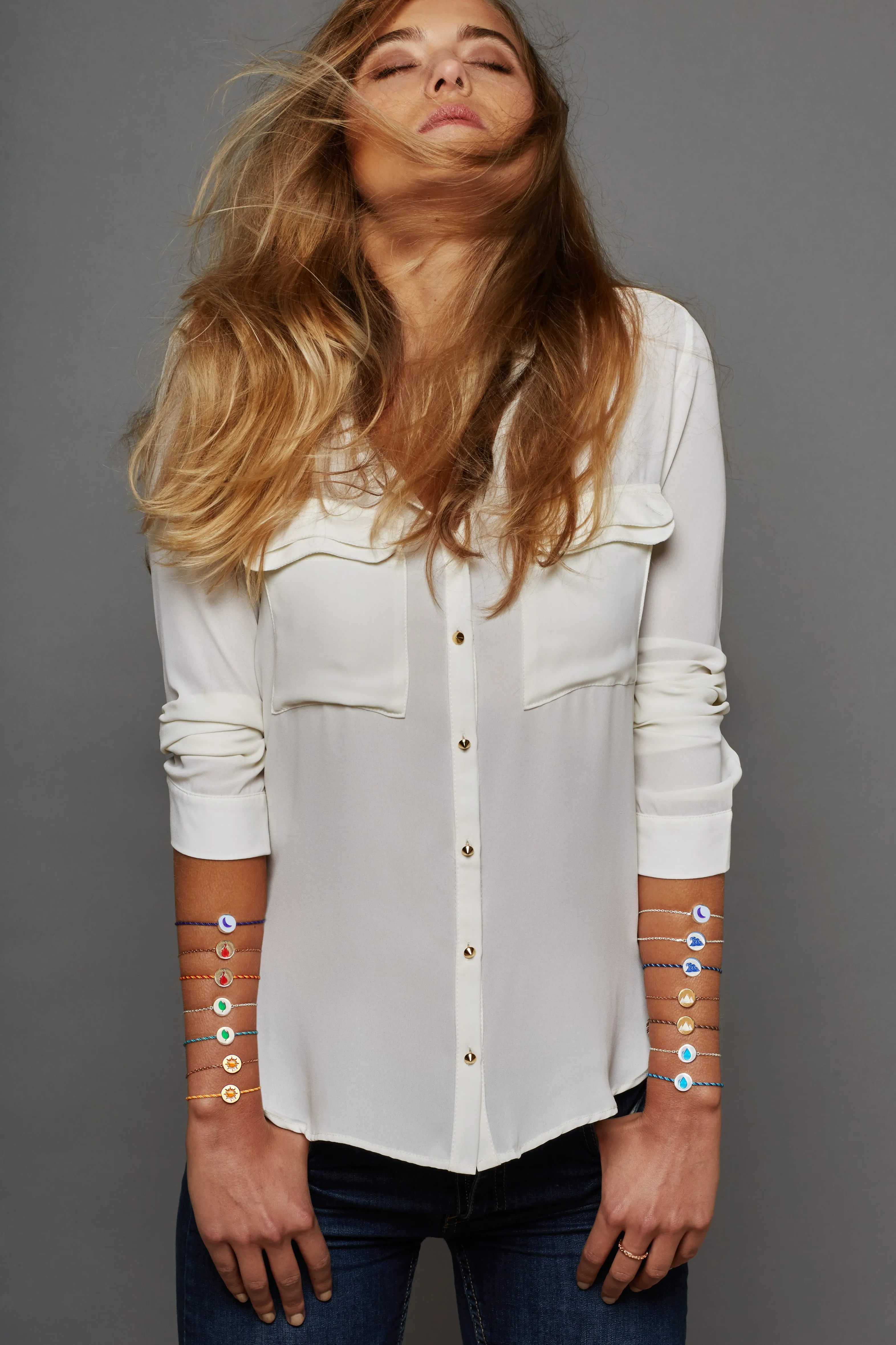 FESTIVAL TIME! 70%  DISOUNT   Colourful Festival Sterling Silver Water Feline Spirit Cord bracelet