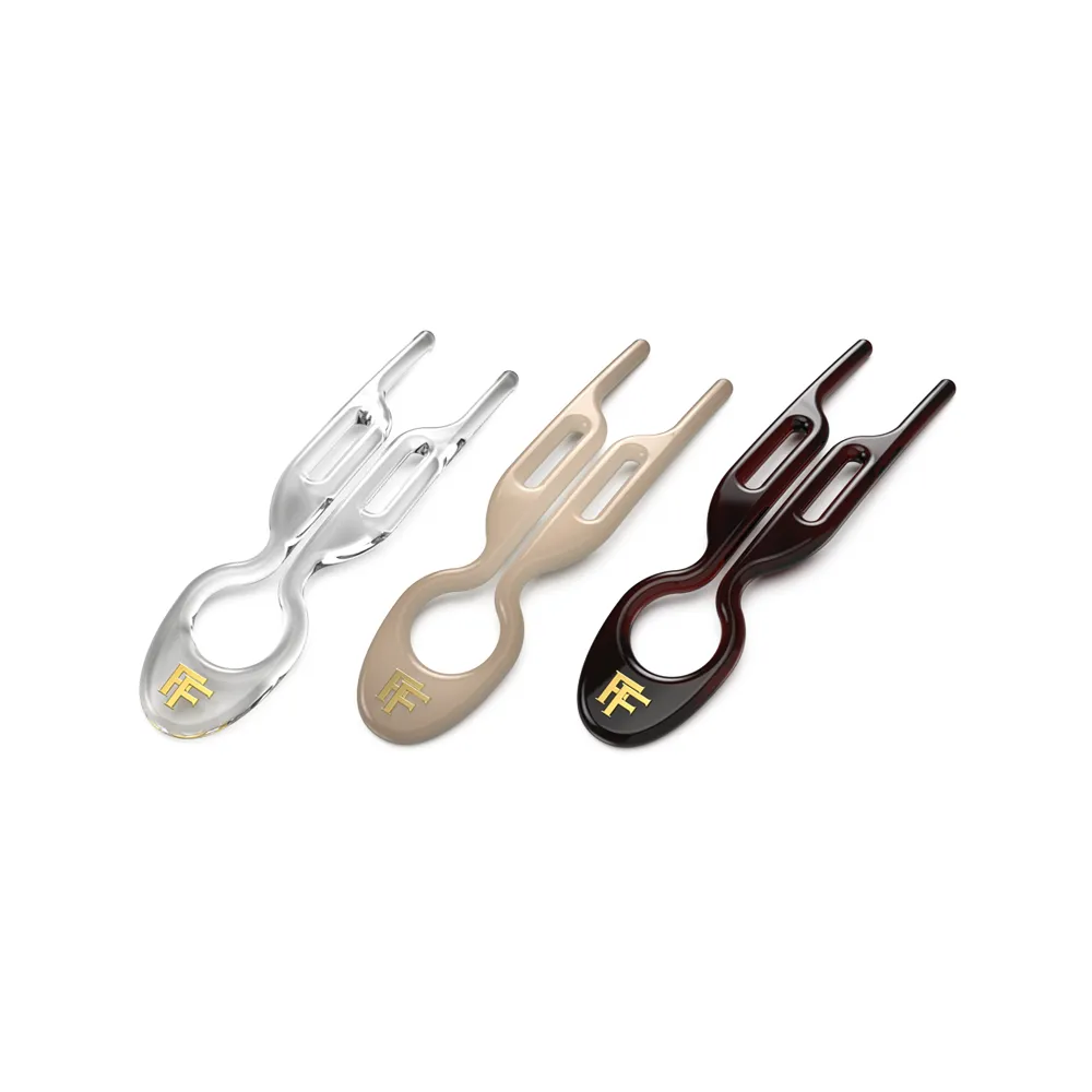Fiona Franchimon - No. 1 Hairpin London Collection - Transparent, Soft Beige and Brown (3 per box)