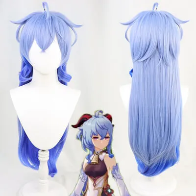 Genshin Impact Ganyu Cosplay Costumes Wig Game Halloween Costumes