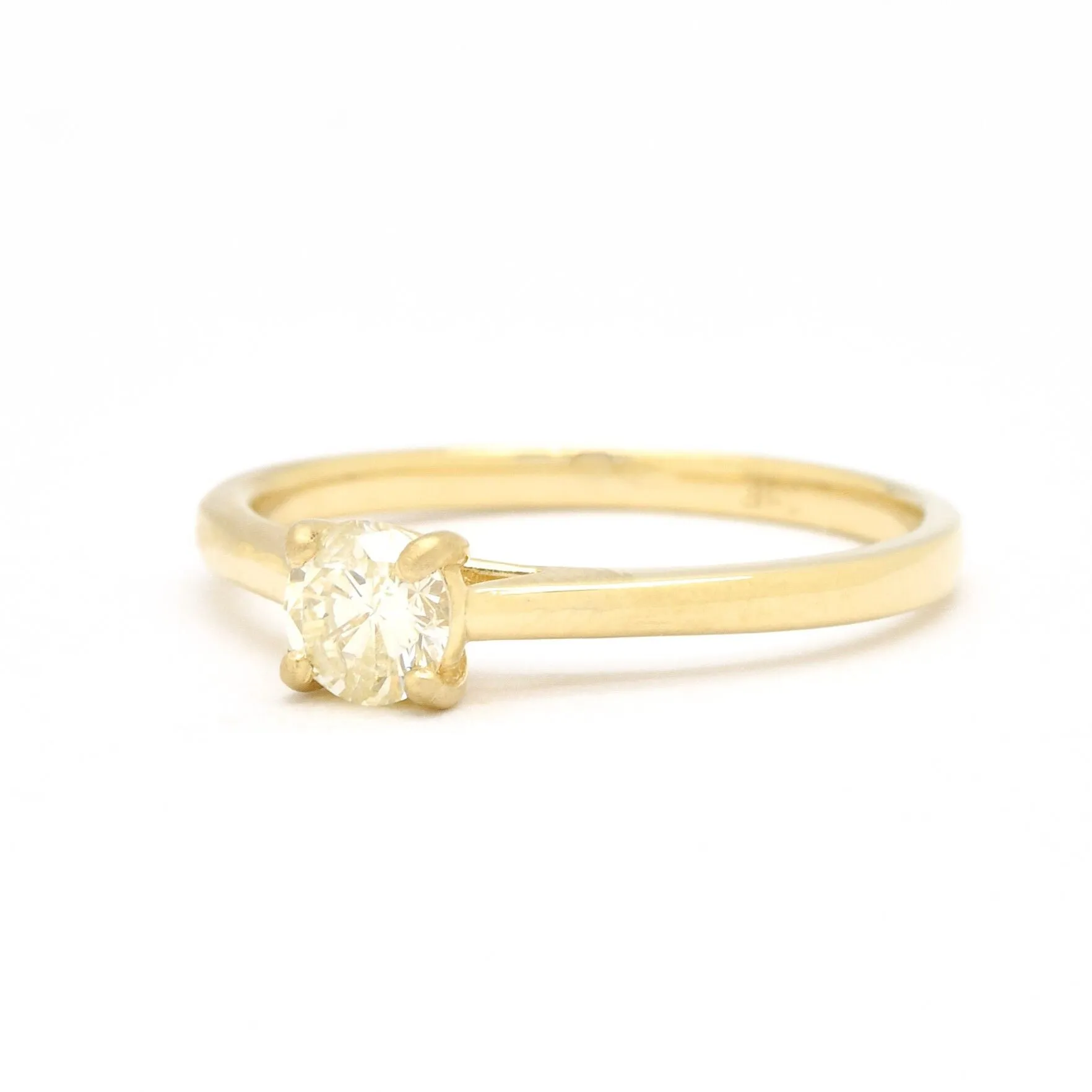 Genuine Diamond Ring - Gold Diamond Ring - Solid 18k Gold Engagement Ring
