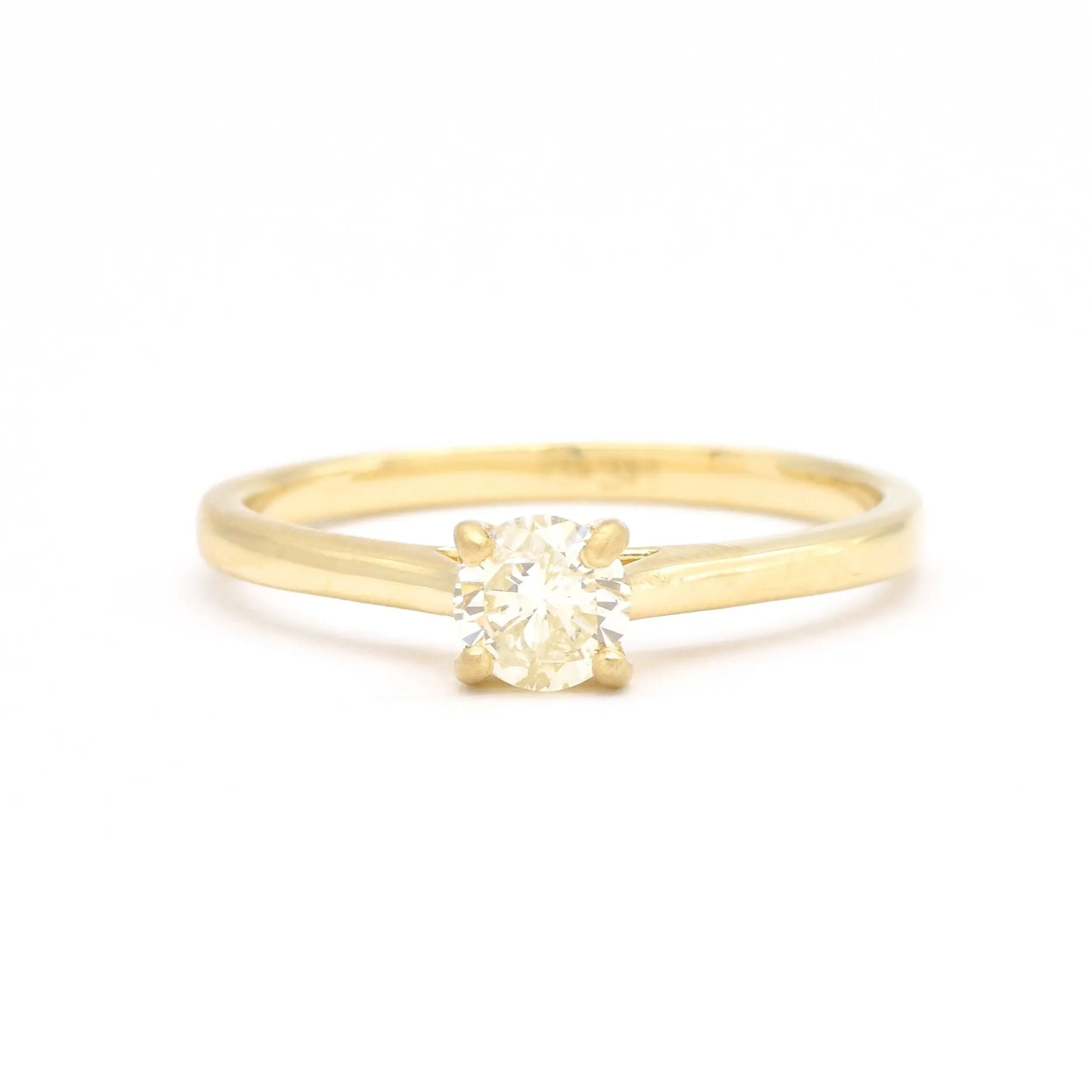 Genuine Diamond Ring - Gold Diamond Ring - Solid 18k Gold Engagement Ring