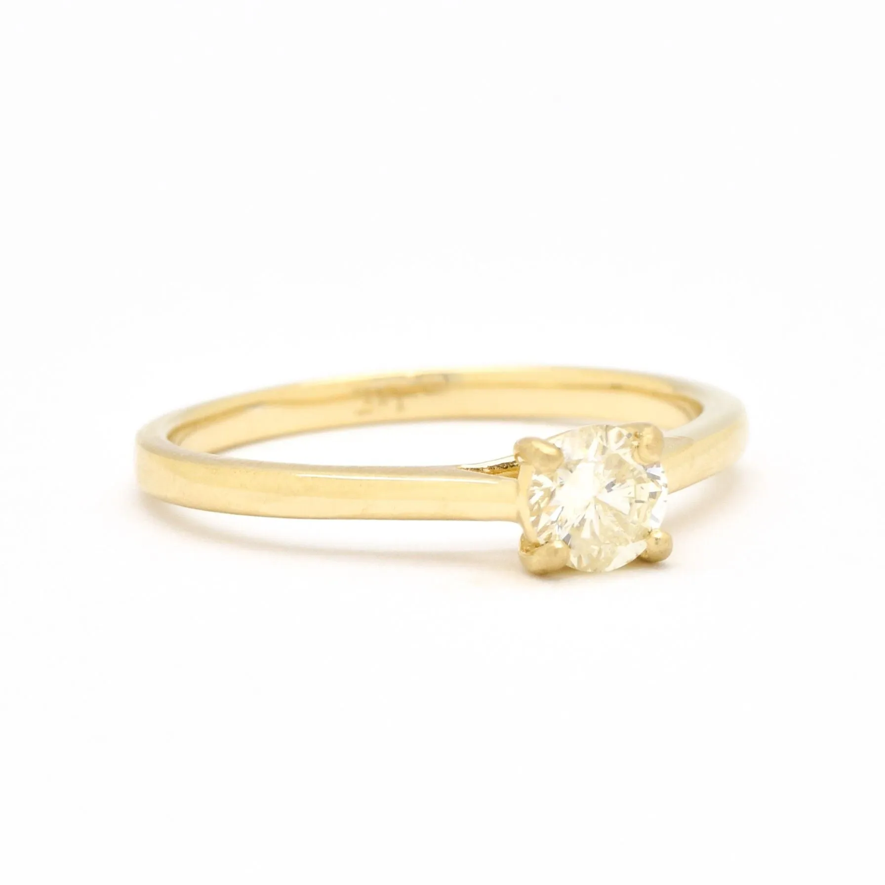 Genuine Diamond Ring - Gold Diamond Ring - Solid 18k Gold Engagement Ring