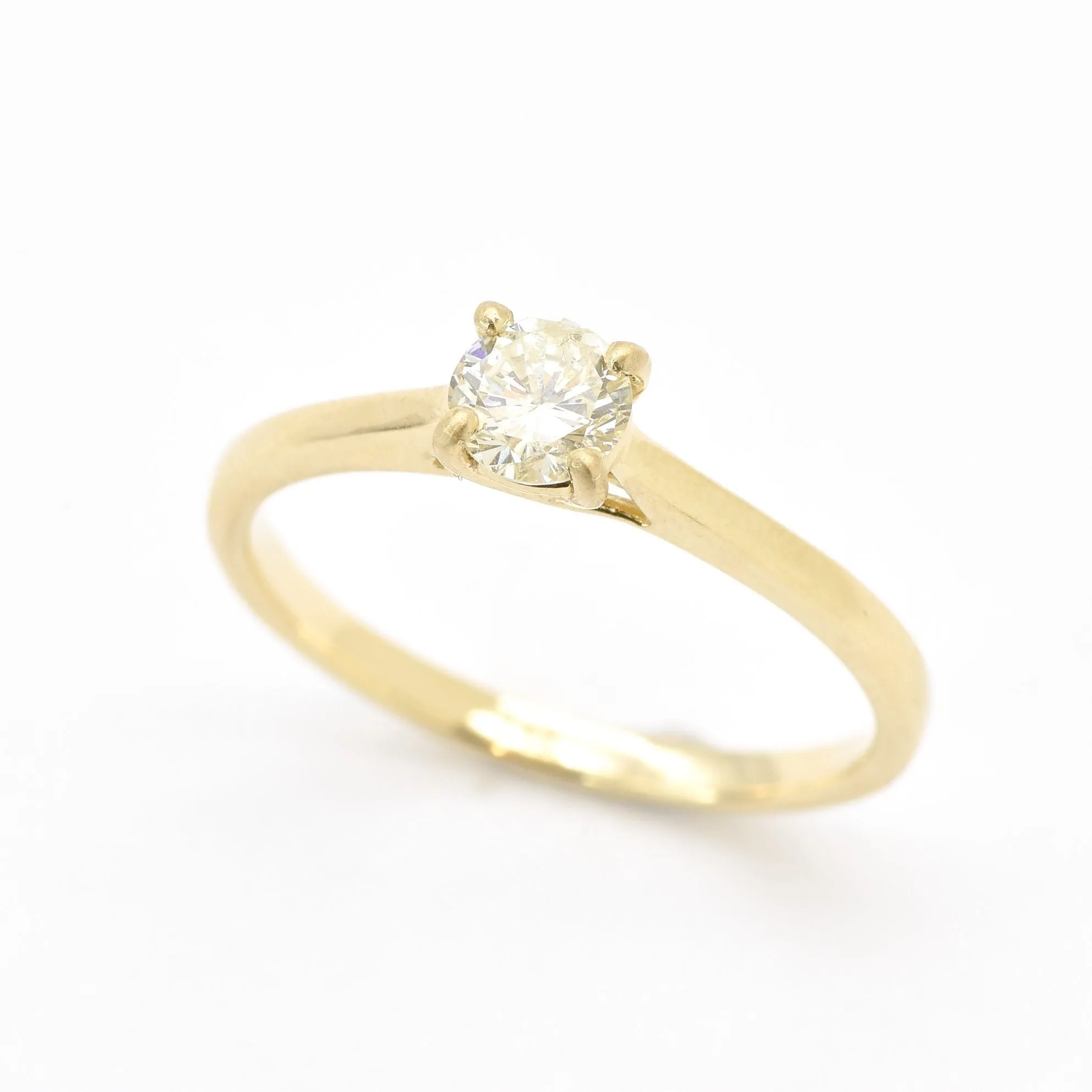 Genuine Diamond Ring - Gold Diamond Ring - Solid 18k Gold Engagement Ring