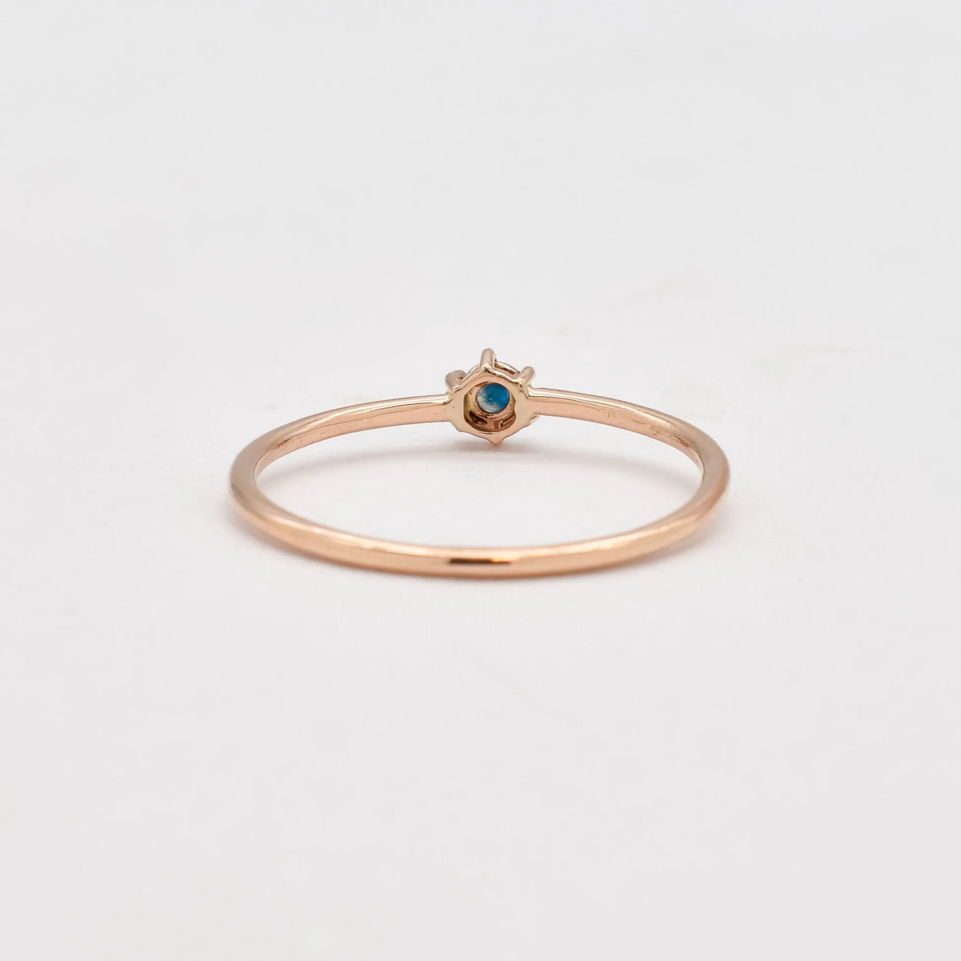Genuine Sapphire Ring - Solid Rose Gold Ring - Dainty Sapphire Ring