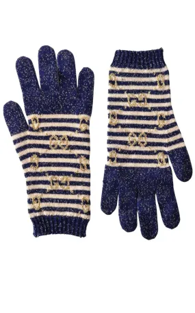 GG Blue Ivory Wool Blend Gloves