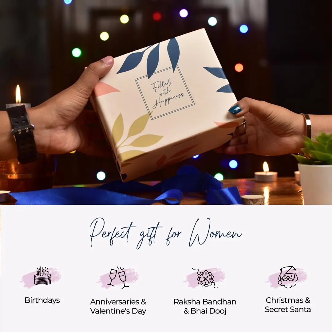 Gleevers Birthday Gift for Women|Gift Box Pack of 2 with Candle(Black Amber Lavender,250gm) & Butterfly Earring|Anniversary Gift for Wife, Valentine Gift for Girlfriend, Birthday Gift for Mother