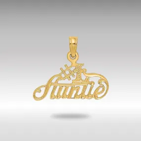 Gold #1 AUNTIE Charm Necklace - Model C3007