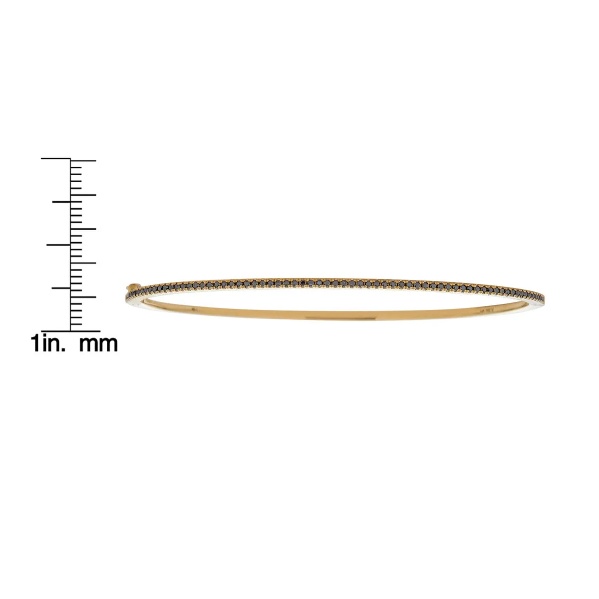 Gold & Black Diamond Bangle Bracelet