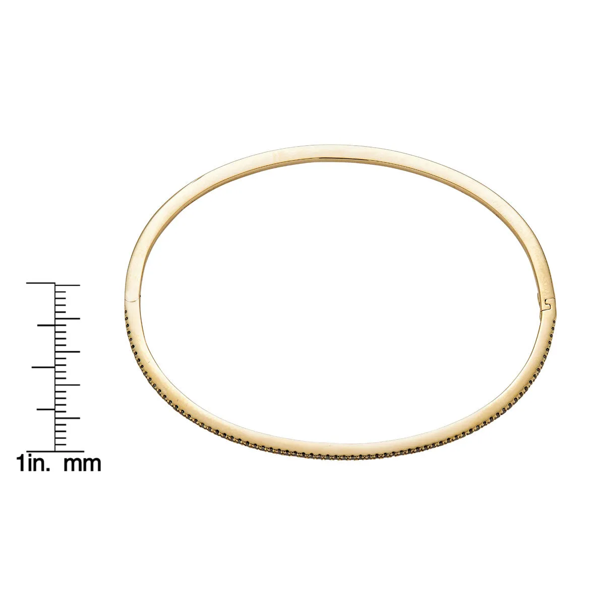 Gold & Black Diamond Bangle Bracelet