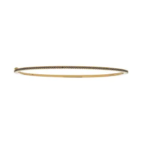 Gold & Black Diamond Bangle Bracelet