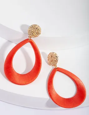 Gold Coral Threaded Earring