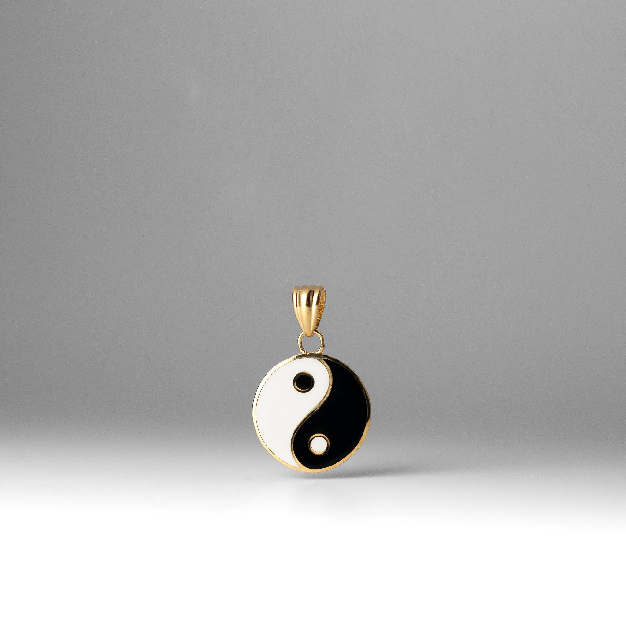 Gold Enamel Yin Yang Pendant Necklace – Model PT2520
