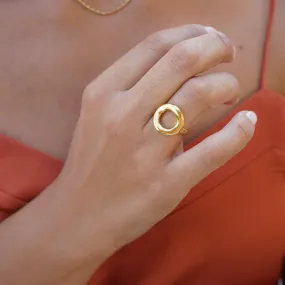 Gold Hollow Round Ring