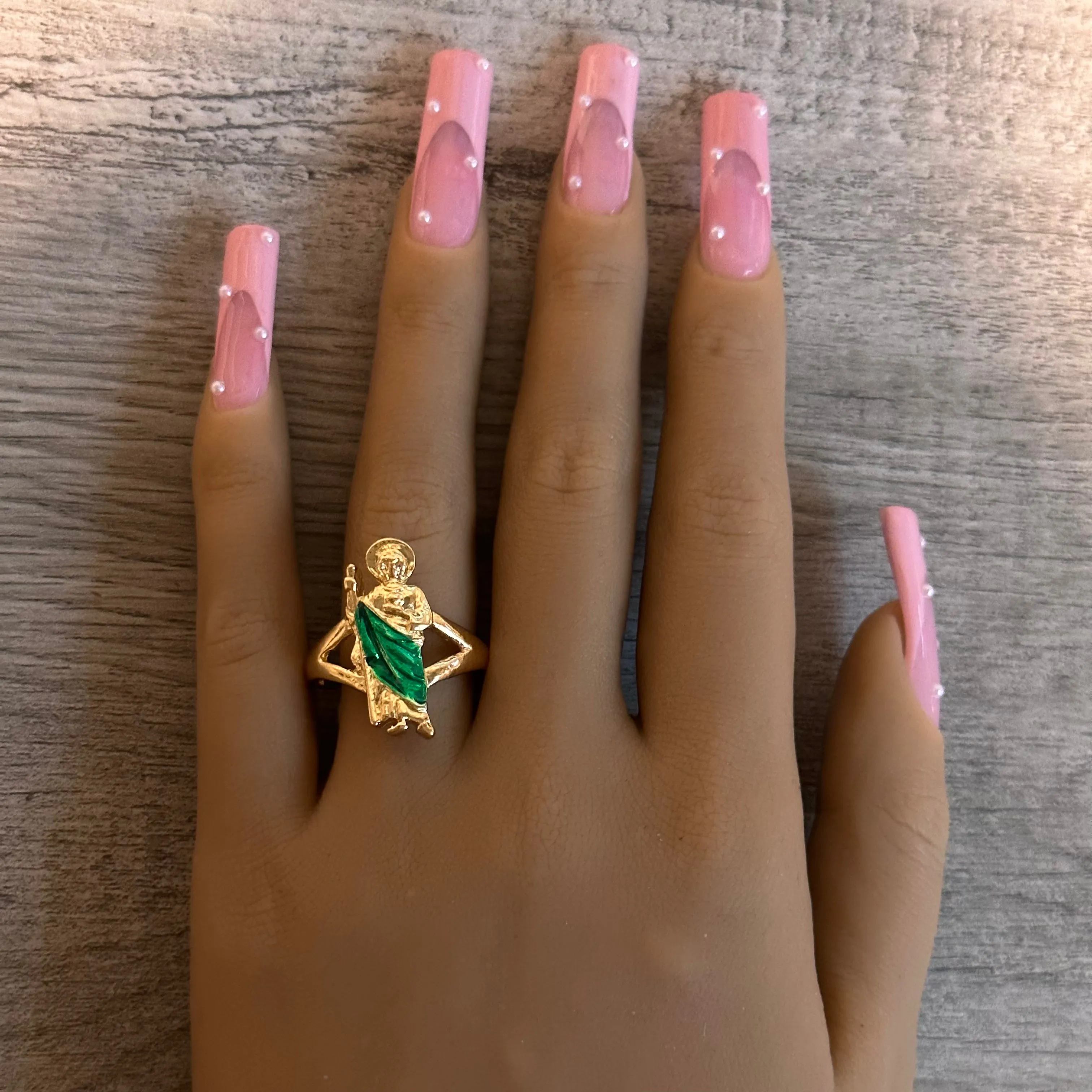 Gold Plated San Judas Ring 09