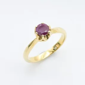 Gold Ruby Ring - Natural Ruby Ring, July Birthstone Ring