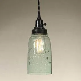 Half Gallon Open Bottom Mason Jar Pendant Lamp - Rustic Brown