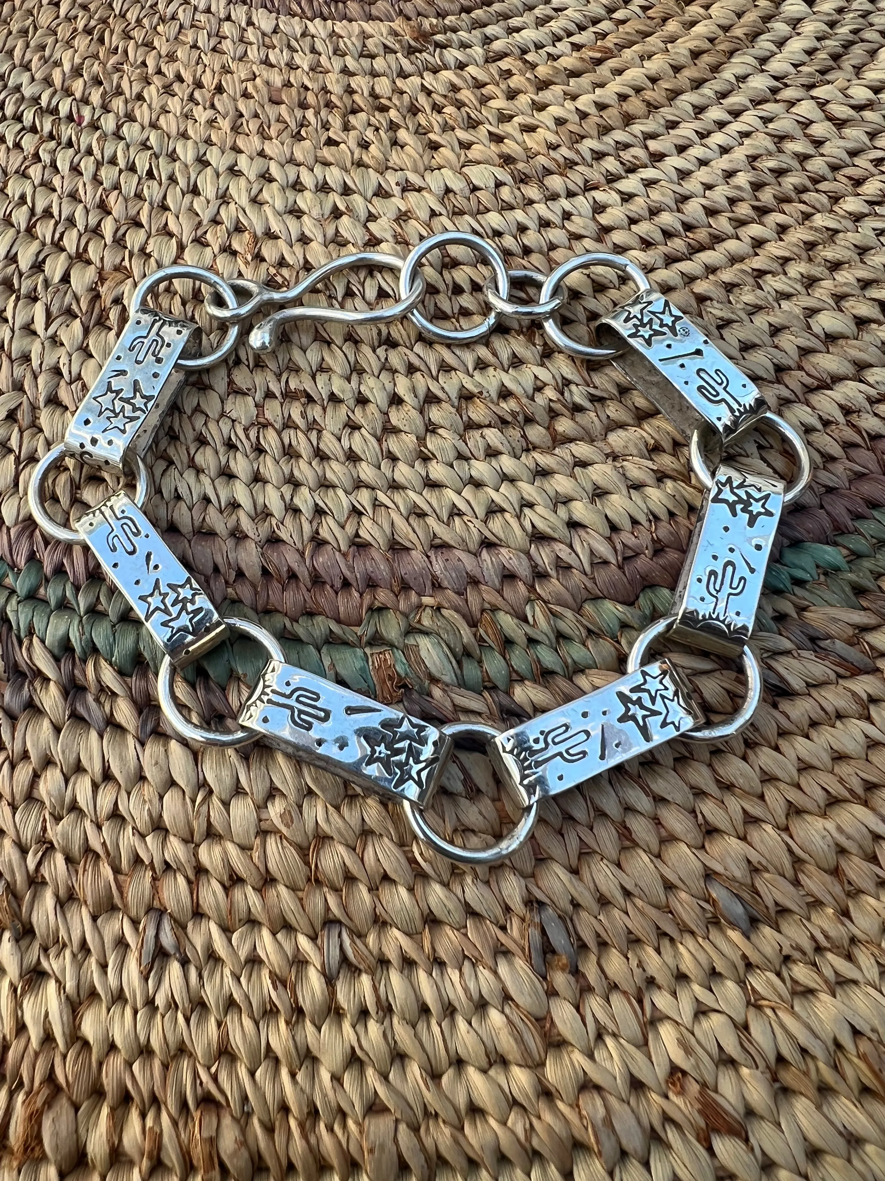 Hand Stamped Link Bracelet