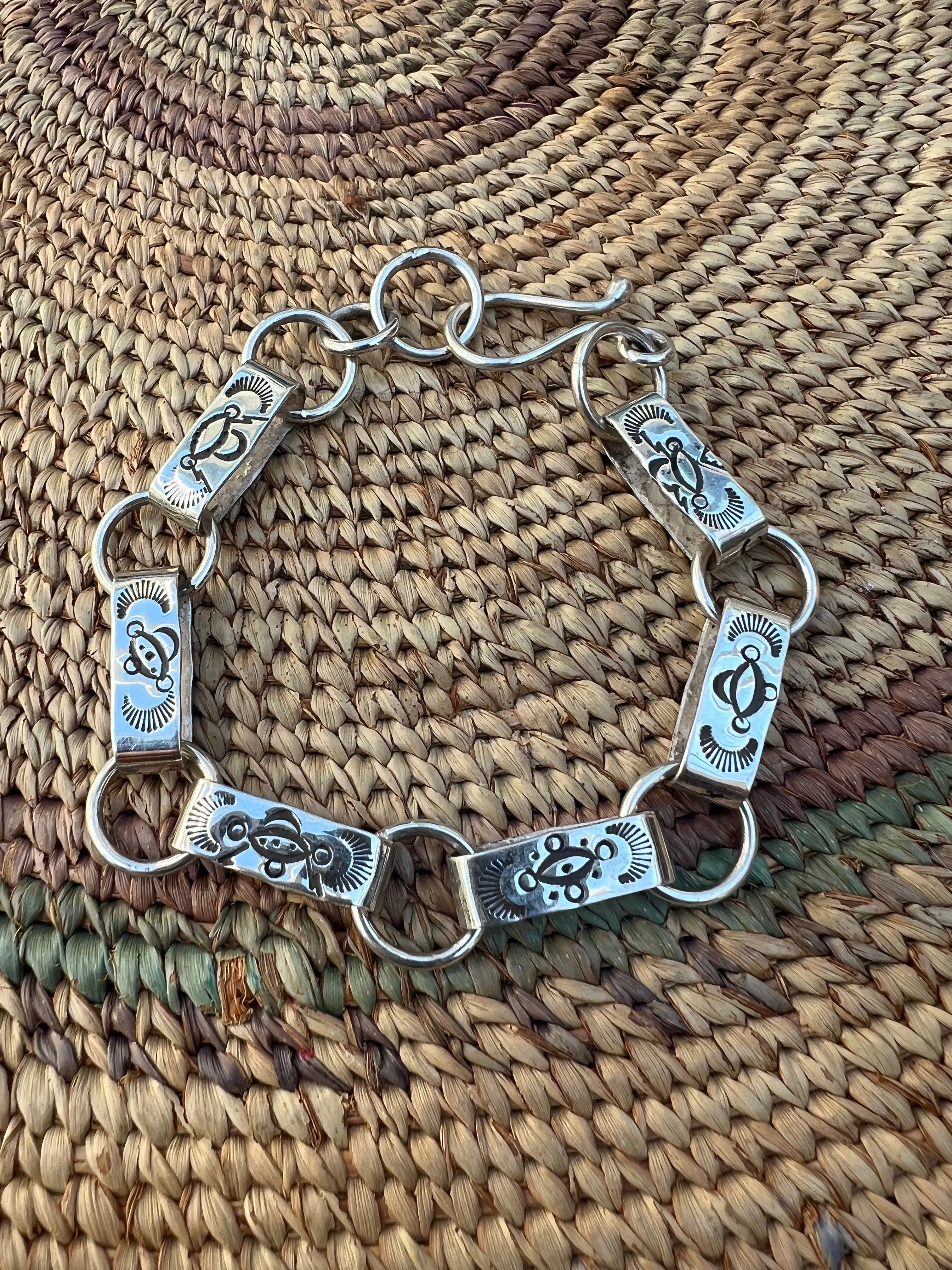 Hand Stamped Link Bracelet