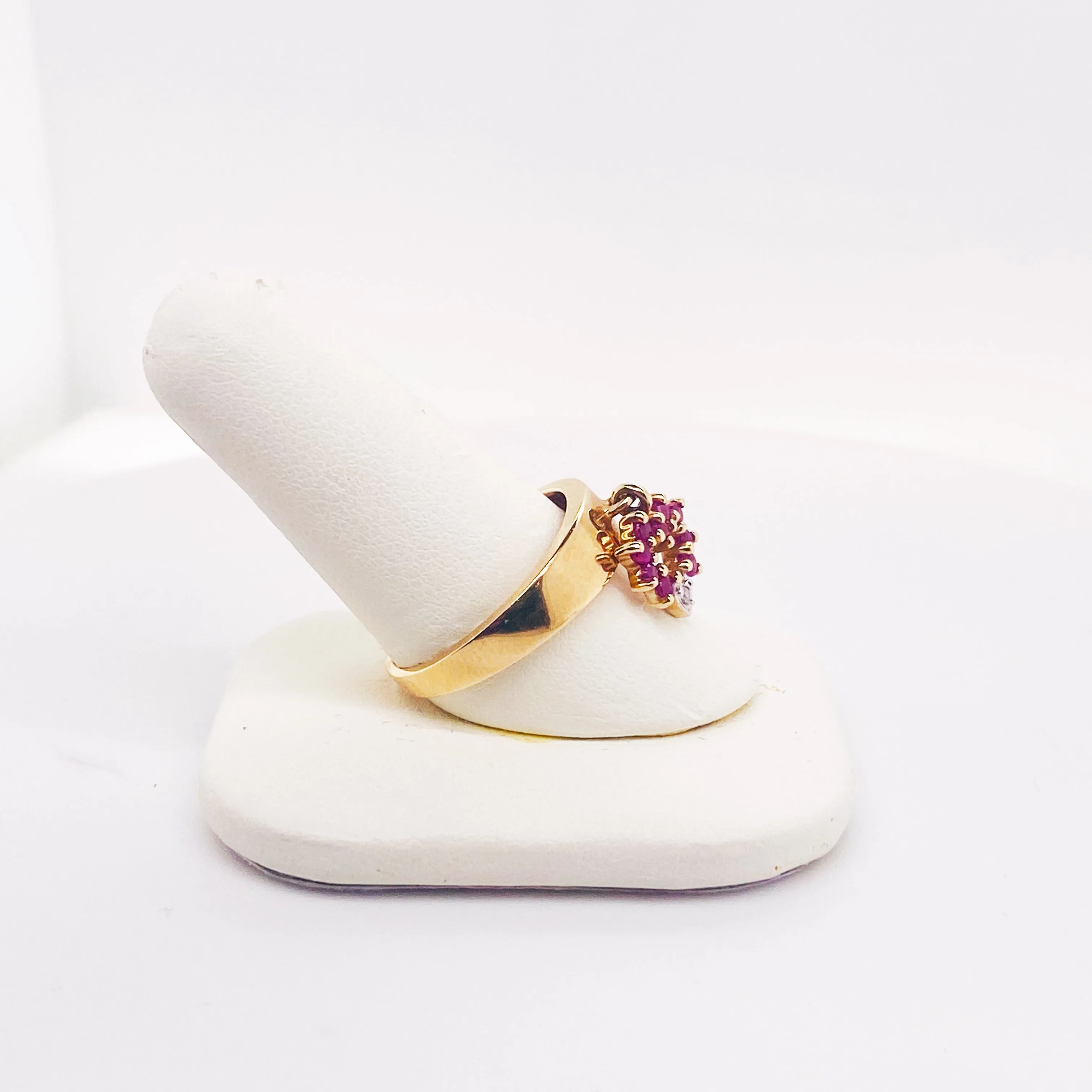 Heart Charm Ruby Ring