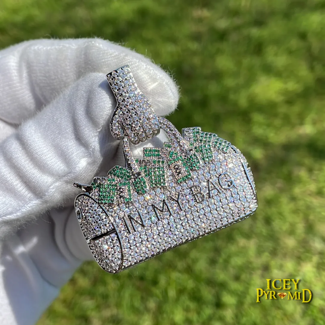In My Bag Iced Out Letter Diamond Pendant Necklace
