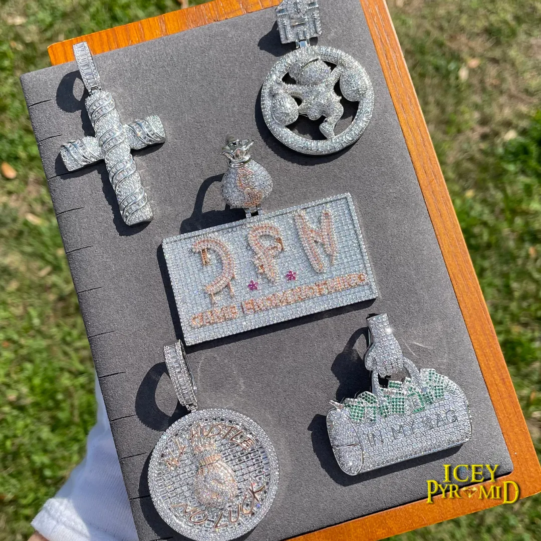 In My Bag Iced Out Letter Diamond Pendant Necklace