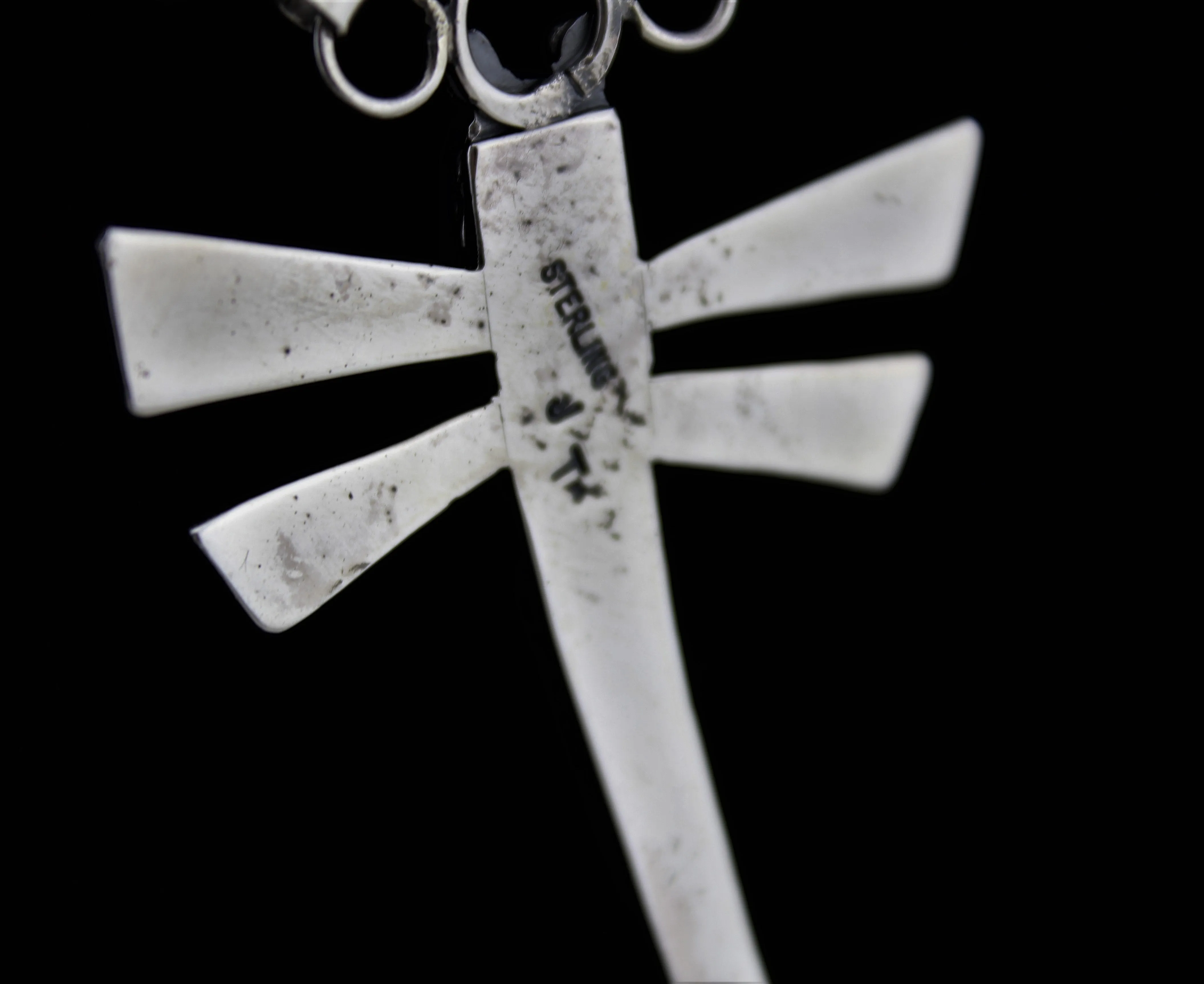 Jack Tom Sterling Silver Dragonfly Necklace and Earrings
