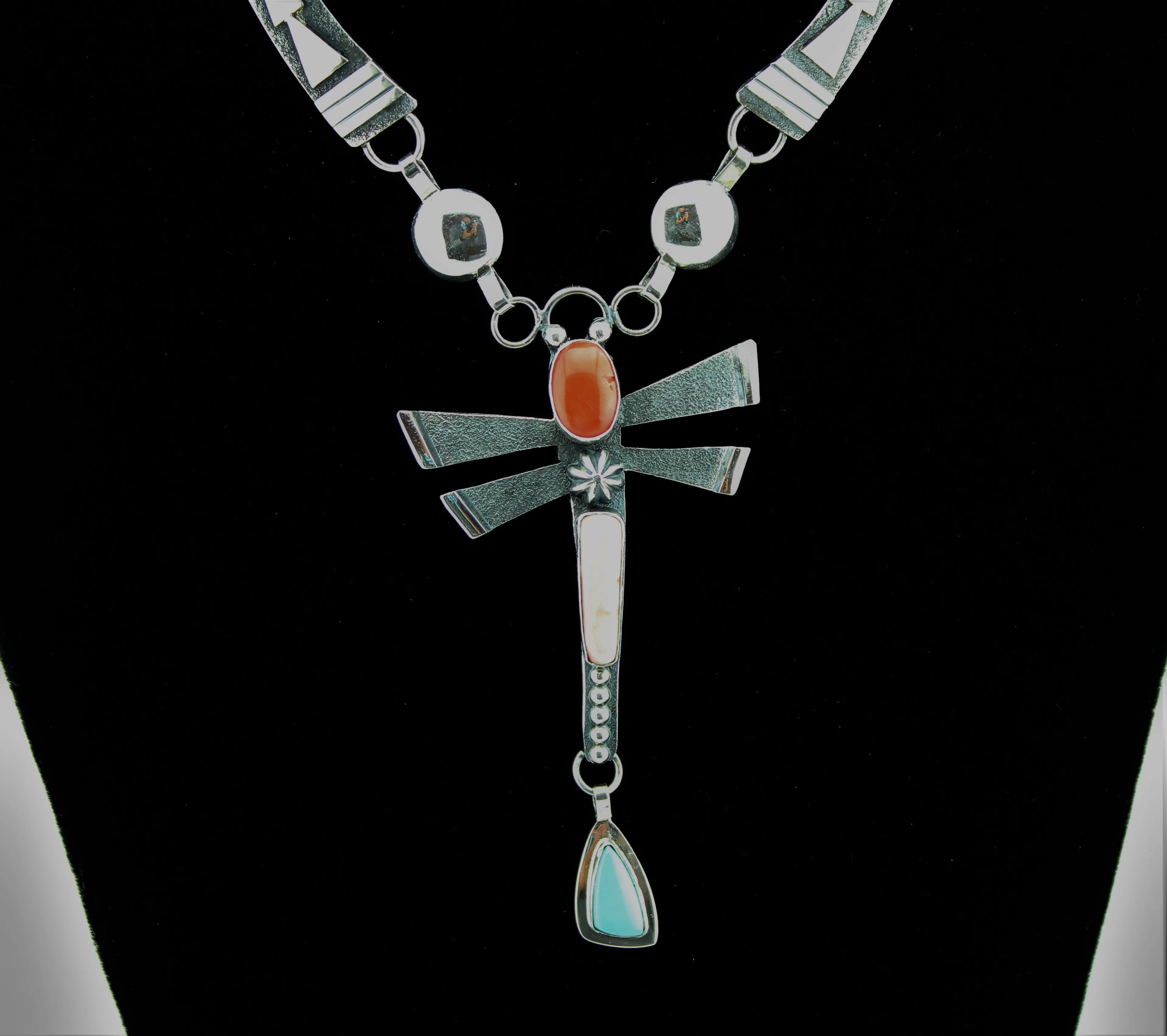 Jack Tom Sterling Silver Dragonfly Necklace and Earrings